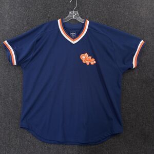 Theo Von Gang Gang Shirt Men's 3XL Blue Mesh Baseball Jersey #23 Graphic V-Neck